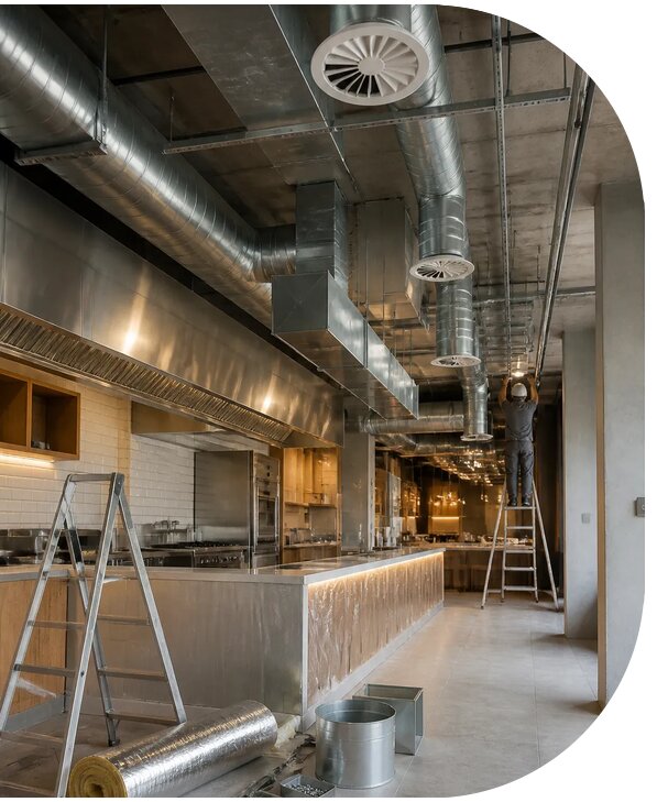 Монтаж вентиляции кафе и ресторана под ключ в Кстове